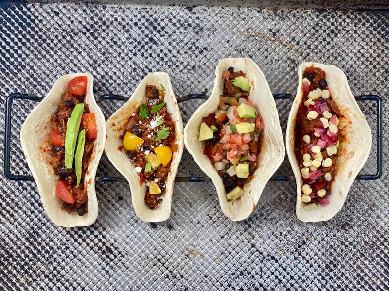 You can use your favorite toppings for Faux Tacaux. (Kellie Hynes for The Atlanta Journal-Constitution)