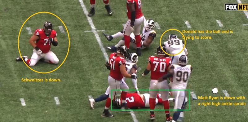 Here's the play that Matt Ryan was injured on. (Fox Sports screen grab from gamepass.nfl.com)