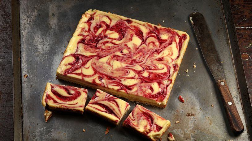 These raspberry cheesecake bars will take you about an hour to make. (E. Jason Wambsgans/Chicago Tribune/TNS)