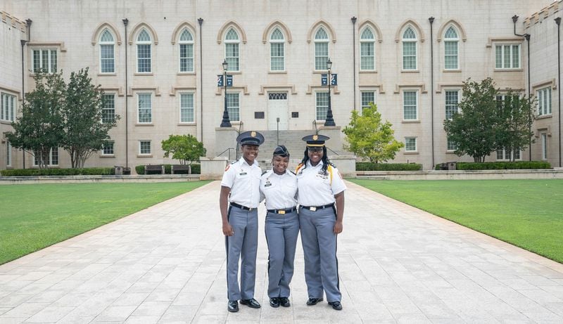 Alex V, Madison and Alexis French on campus at Georgia Military College Preparatory School.