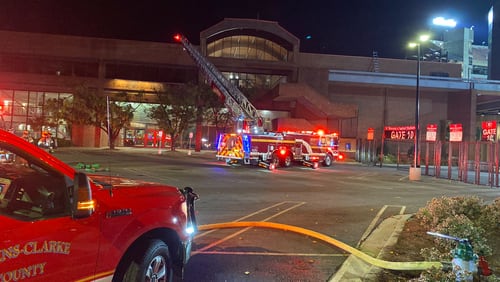 A small fire broke out on the roof of UGA's Tate Center, authorities said.