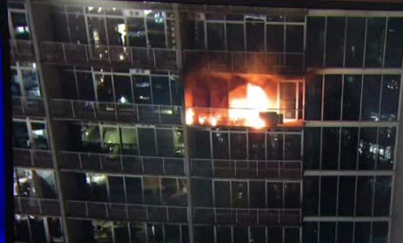 The early morning fire may have started on a balcony. (Credit: Channel 2 Action News)
