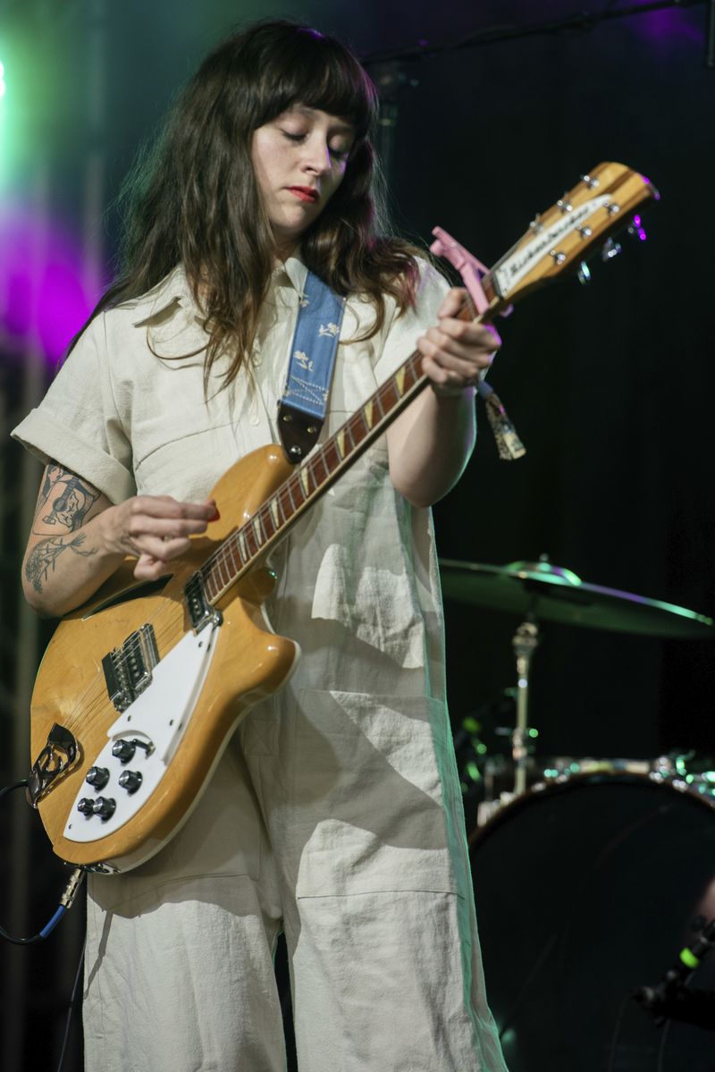 Katie Crutchfield, of Waxahatchee, performs on stage at Shaky Knees Music Festival on Friday, May 4, 2018, in Atlanta. (Photo by Paul R. Giunta/Invision/AP)