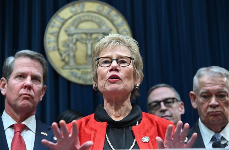 Dr. Kathleen Toomey, Commissioner of the Georgia Department of Public Health, speaks during a press conference to provide an update on the state’s efforts regarding COVID-19, at the Georgia State Capitol on Thursday, March 11, 2020. (Hyosub Shin / Hyosub.Shin@ajc.com)