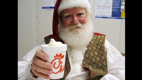 Get Chick-fil-A breakfast and make sure the jolly big man checks your list twice at Avalon in Alpharetta.