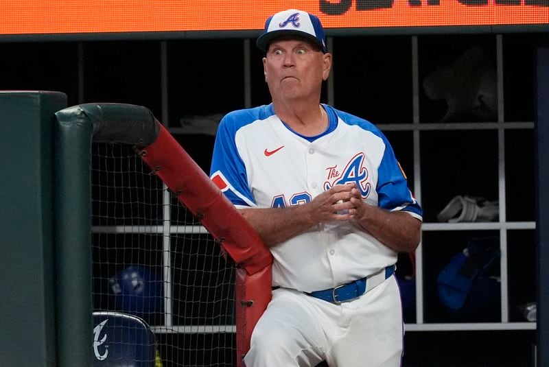 Braves manager Brian Snitker during a game earlier this season.