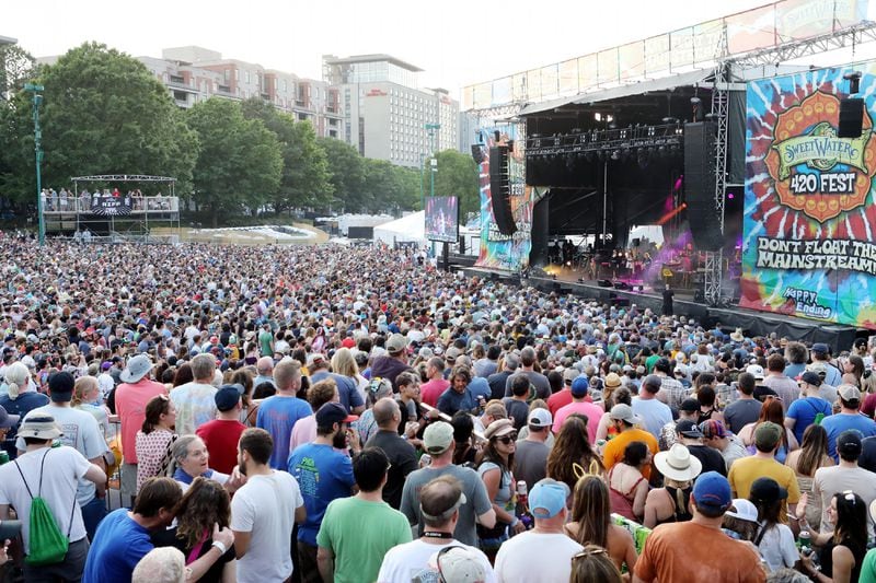 The SweetWater 420 Fest took place this weekend in Atlanta's Centennial Olympic Park. The sold-out lineup on Saturday, April 30, 2022, included the Trey Anastasio Band, Umphrey's McGee and Goose. (Photo: Robb Cohen for The Atlanta Journal-Constitution)