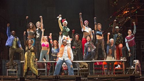 The cast of "Rent," which is in its second year of a 20th anniversary tour. The show plays the Fox Feb. 20-28, 2018. Photo: Carol Rosegg