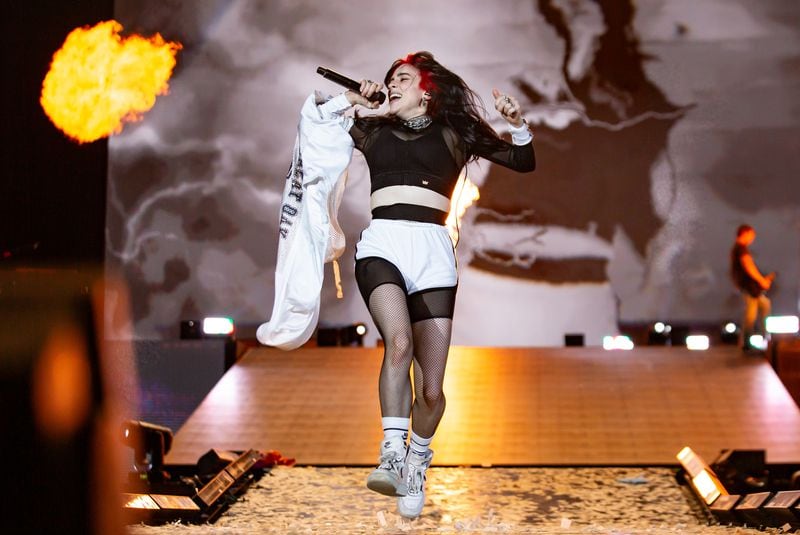 Billie Eilish headlined Saturday night at Music Midtown showing why she's one of the biggest forces in pop music with an onslaught of hits and raw energy. Photo taken Saturday, September 16, 2023 at Piedmont Park. (RYAN FLEISHER FOR THE ATLANTA JOURNAL-CONSTITUTION)