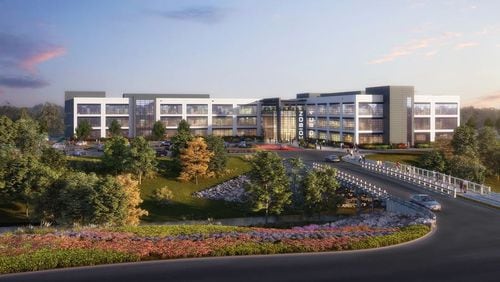 Vanderlande Industries, a global logisitics company, will soon move into the Edison Chastain, a $35-million, three-story office complex that was constructed last year in Marietta. The move will allow Vanderlande to expand its operations and create 500 new high-paying jobs in the county, according to state and company officials. (Photo provided/Lincoln Property Company)