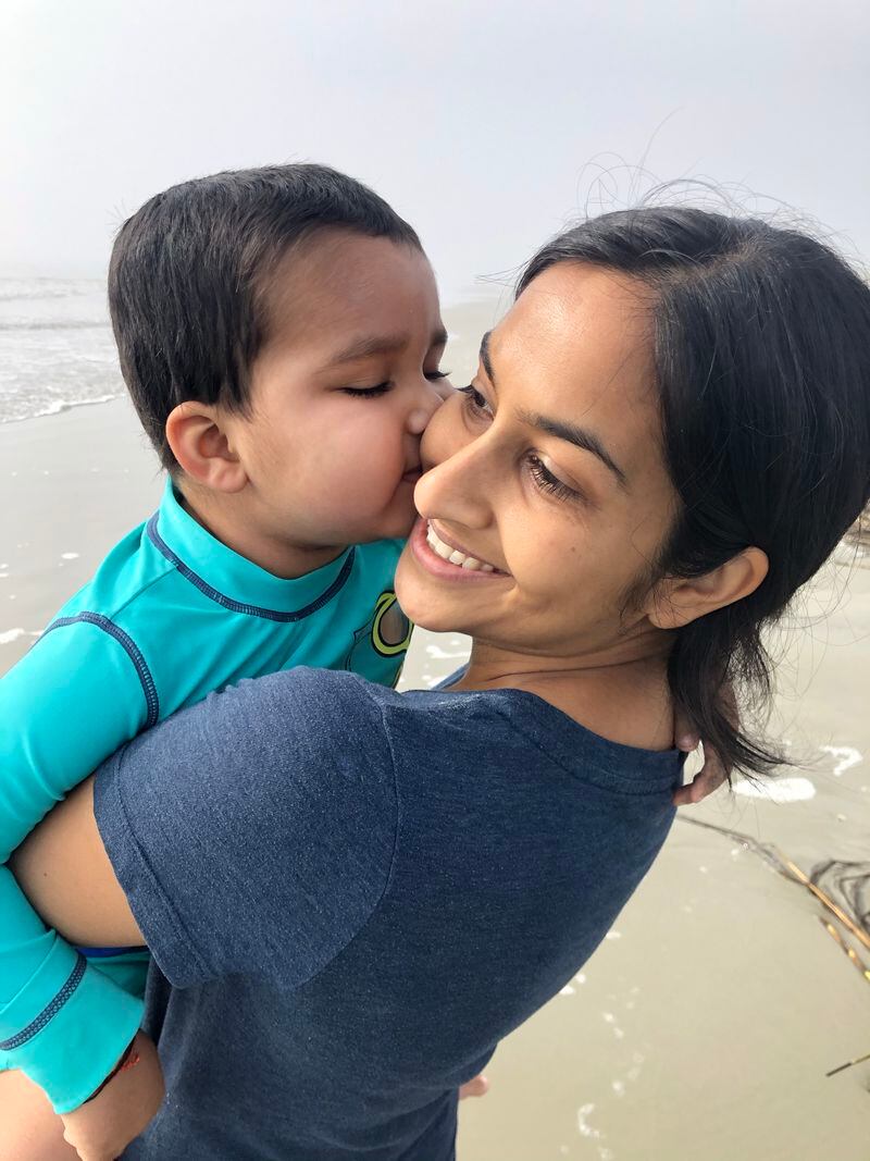 Yuvi and his mom, Parvati, at the beach on St. Simons Island. This was a few weeks after Yuvi completed radiation and the last family trip. Yuvi’s ashes were also scattered in the ocean at St. Simons.
