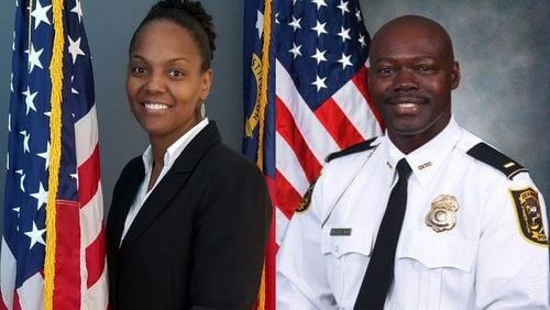 Major Sonya Porter (left) and Major Tony Catlin have been promoted to assistant chief positions within the DeKalb County Police Department. CONTRIBUTED