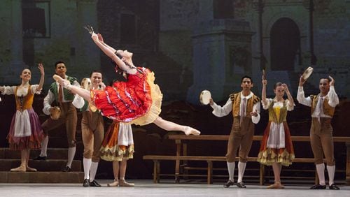 Atlanta Ballet artist Erica Alvarado dances as Kitri in Yuri Possokhov’s “Don Quixote.” CONTRIBUTED BY KIM KENNEY / ATLANTA BALLET