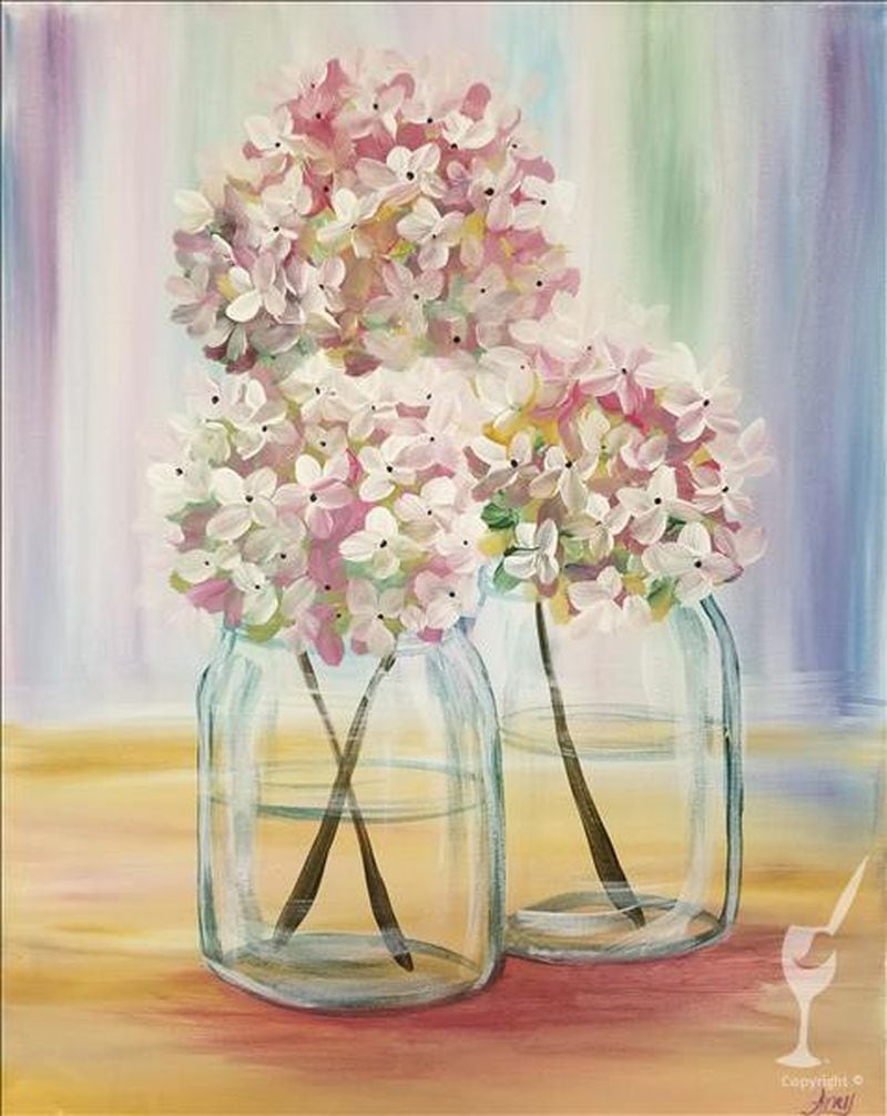 Learn how to paint beautiful hydrangea blooms and take your finished piece home with you.
