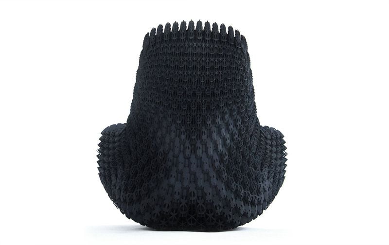 “Soft Gradient Chair” in thermoplastic polyurethane by Joris Laarman. CONTRIBUTED BY JORIS LAARMAN LAB