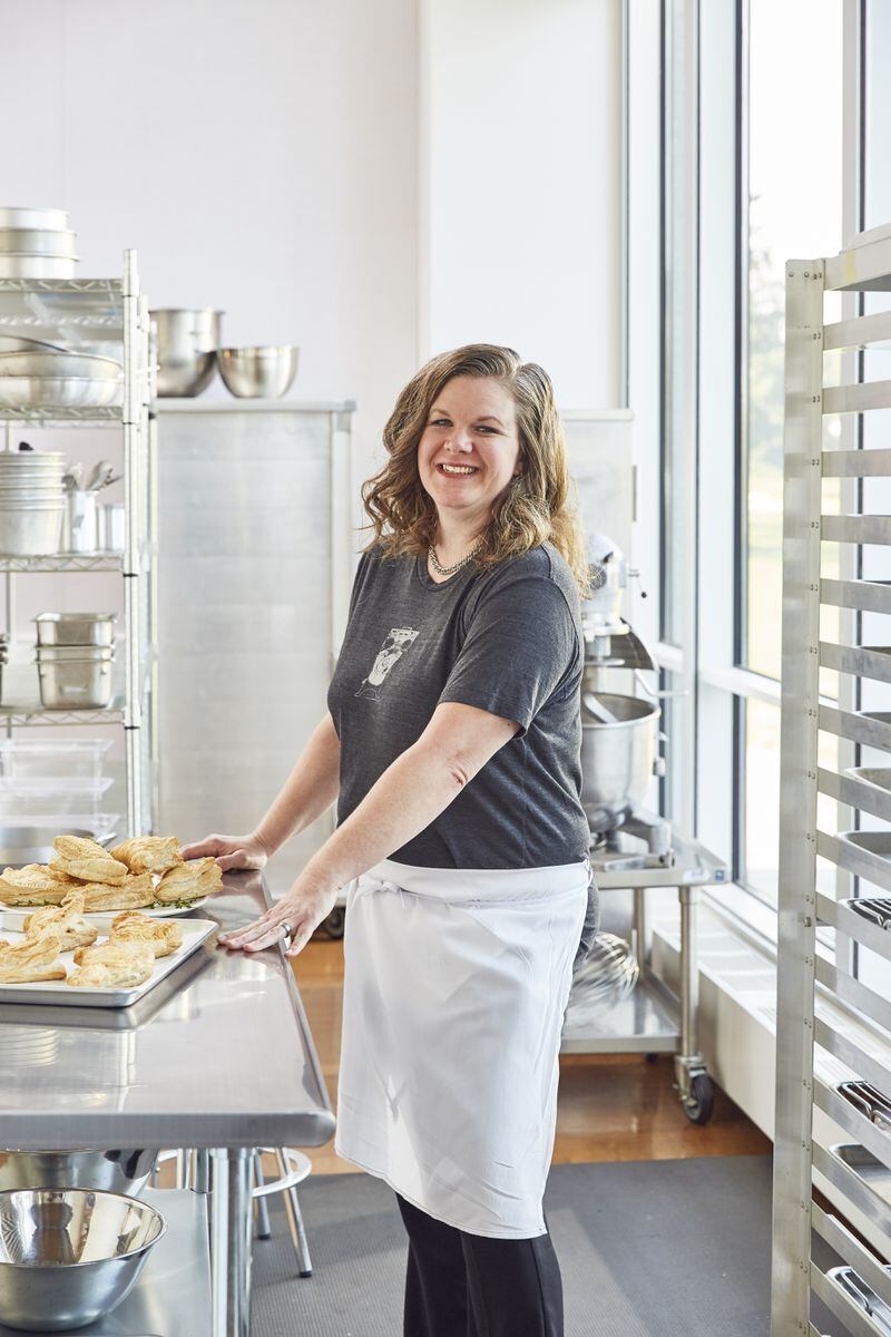 Pastry chef Carrie Hudson uses local produce in her baked goods./ Photo courtesy of General Mills Foodservice.
