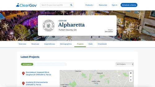 Alpharetta recently launched a new city projects transparency portal to make it easier for the public to stay informed about major infrastructure and capital projects. (Courtesy City of Alpharetta)