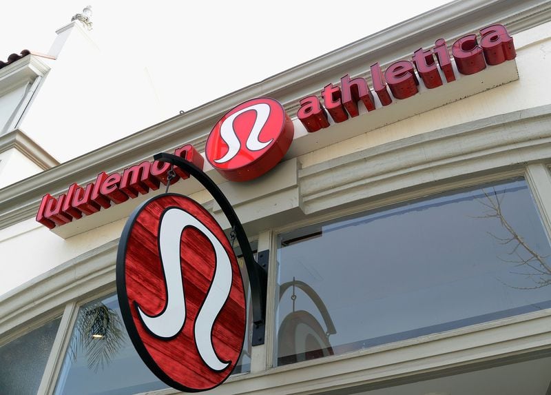 File photo taken in 2013 shows a Lululemon Athletica sign on a store in Glendale, Cal.
