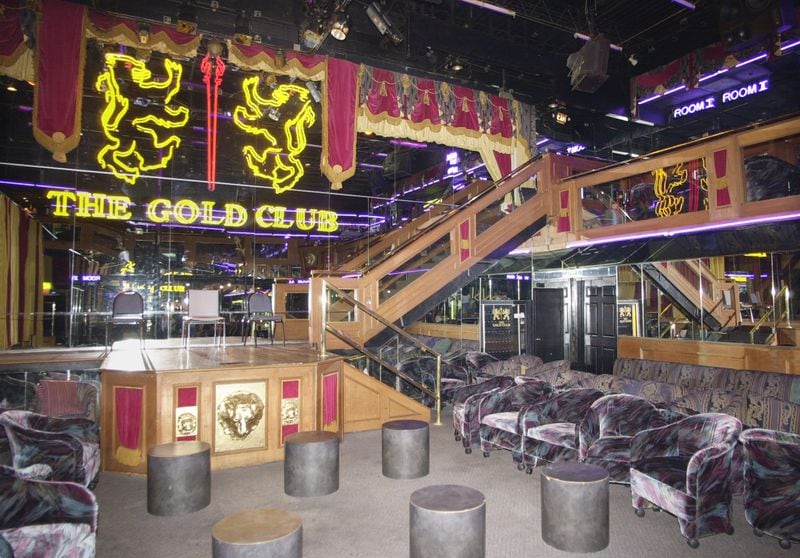 The stage and a stairway leading to private rooms at the Atlanta's The Gold Club are shown Thursday, May 10, 2001. (AP Photo/John Bazemore)