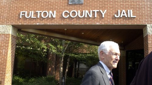 U.S. District Judge Marvin Shoob during one of his visits to the Fulton County Jail in October 2000. Shoob oversaw a lawsuit seeking improved jail conditions. (CATHY SEITH/AJC staff)