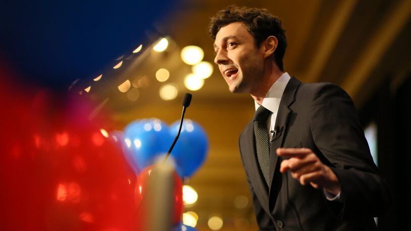 Around midnight on April 18, Jon Ossoff spoke in front of dozens of his supporters during the Election Day Watch Party at the Crown Plaza in Dunwoody. He is now in a runoff election contest against Republican Karen Handel.