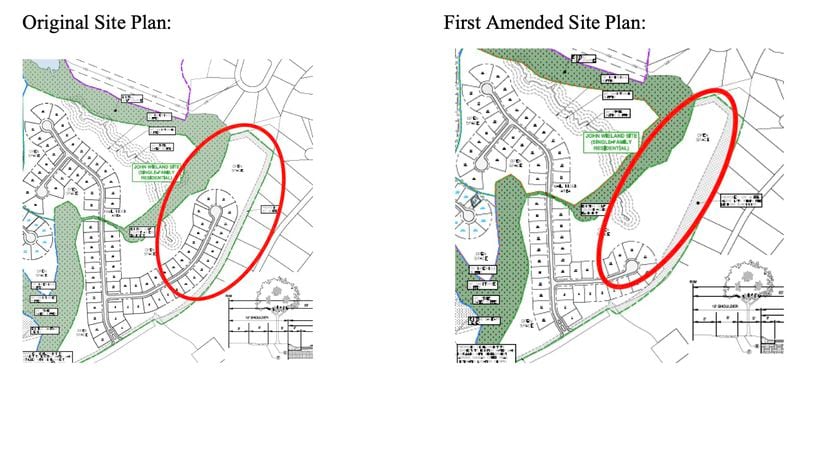 Following conversations with residents, the developer proposing new homes in Braselton has modified the location and number of homes to be developed in the non-age restricted community. (Courtesy Town of Braselton)