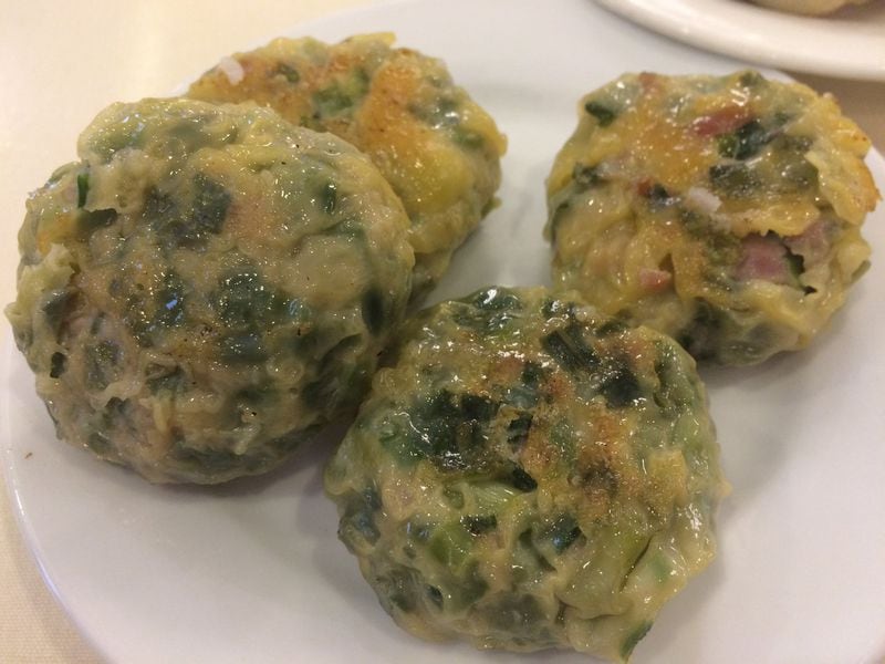 Won Won Seafood serves lovely little chive cakes from its dim sum carts. CONTRIBUTED BY WENDELL BROCK