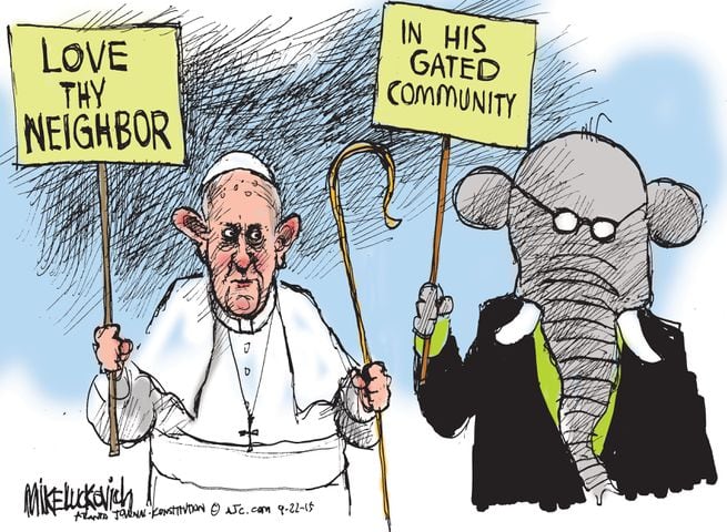 Mike Luckovich: Papal Protest