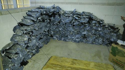 The Gwinnett Metro Task Force seized more than 500 pounds of marijuana from a U-Haul truck on Tuesday. (Credit: Gwinnett County Sheriff’s Office)