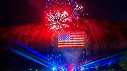 Stone Mountain Park’s Fourth of July celebration typically includes a patriotic fireworks show. Contributed by Stone Mountain Park