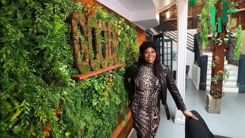 Jasmine Crowe-Houston, founder of Goodr, at her environmentally themed offices promoting Feed More Waste Less on Monday, Jan. 27, 2020, in Atlanta. CURTIS COMPTON / CCOMPTON@AJC.COM