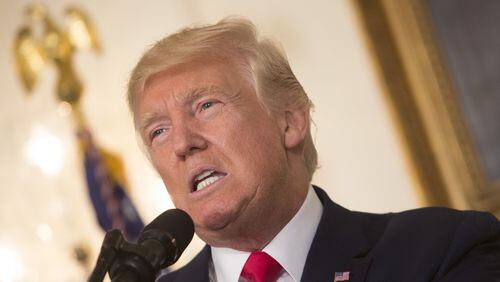 President Donald Trump, shown here at the White House speaking Aug. 14 on another topic, said last week that opioid overdose deaths have nearly quadrupled since 1999 but overall drug prosecutions declined in recent years — a trend he vowed to reverse. (Photo by Chris Kleponis-Pool/Getty Images)