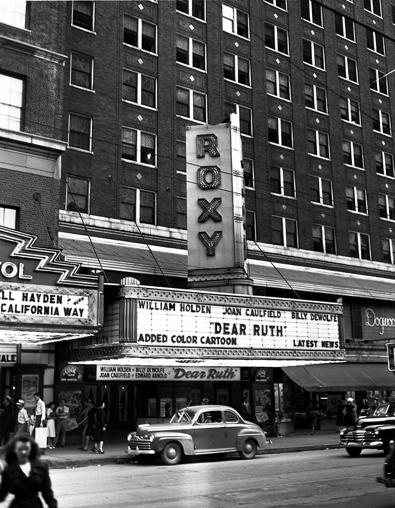 The Roxy Theatre: First opened on Peachtree Street as the Georgian Theatre, but is best known as the Roxy. It was demolished in 1972 when the Westin Peachtree Hotel was built. Don't confuse it with the Coca-Cola Roxy in Buckhead, which is now called the Buckhead Theatre. (AJC file)