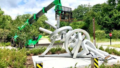 The next Art on the Atlanta BeltLine exhibition is just a few months away and the jury has been selected for the annual event. Pictured: “Hurricane” by Ray Katz on the Westside Trail. CONTRIBUTED