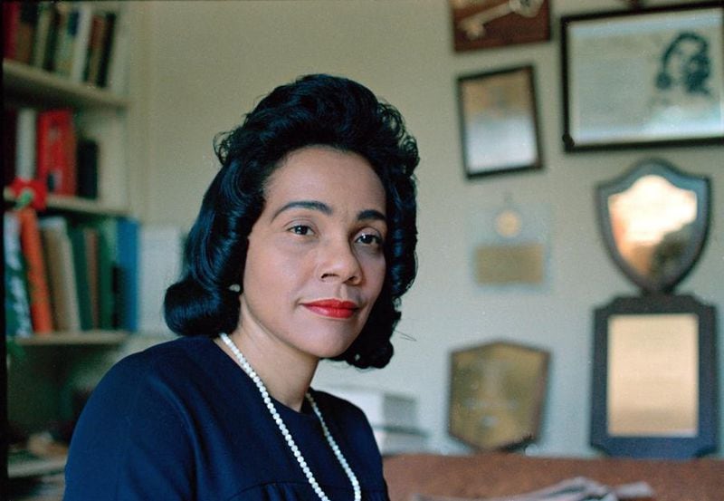 Coretta Scott King is seen at her home in Atlanta in May 28, 1968, one month after the assassination of her husband. She devoted her life to enshrining his legacy of human rights and equality. (AP Photo)