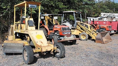 Outdoor heavy-duty machinery are among the items to be auctioned Saturday, Nov. 3, in Forsyth County’s annual sale of surplus inventory at Evans Auctioneers in Cumming. EVANS AUCTIONEERS