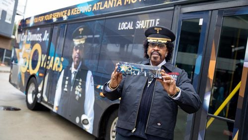 MARTA bus driver recognized for 50 years of service. (Photo Courtesy of MARTA)