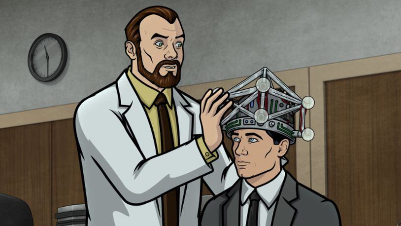 Algernop Krieger (voice of Lucky Yates) and Sterling Archer (voice of H. Jon Benjamin) in season 11 of "Archer." Courtesy of FXX