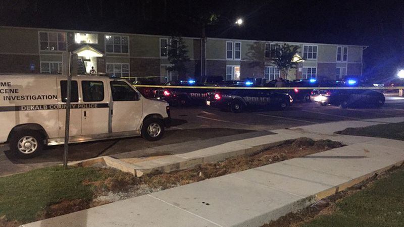 Authorities on the scene of a triple shooting that happened Wednesday night in the Scottdale area of DeKalb County. (Photo courtesy Channel 2 Action News)