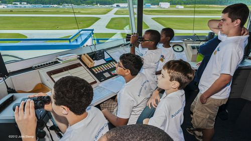 The Youth Aviation Program, for ages 14 and up, has helped dozens of young people earn their pilot’s license and launched many more into aviation careers. The program is in its 13th year and is sponsored by the Experimental Aircraft Association chapter in Gwinnett, EAA 690, which meets at the Gwinnett County Airport – Briscoe Field. Courtesy of John Slemp