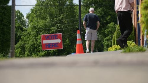 Early voters walk into Cherokee County Elections Office on Monday, May 16, 2022. (Natrice Miller / natrice.miller@ajc.com)