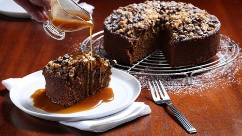 Date cake with whiskey sauce, prepared and styled by Mark Graham. (Abel Uribe/Chicago Tribune/TNS)
