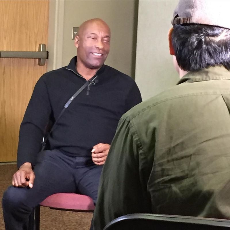 Director John Singleton talks to me during an interview at Morehouse College March 1, 2016. CREDIT: Helen K Ho