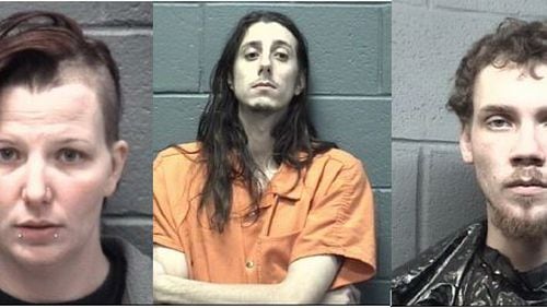 Tonya Tidwell, 32, and Ryan Spark, 29, and Jimmie Lee Winkles, 23, were charged with felony murder and aggravated assault in the death of 35-year-old David Eric Guice. (Credit: Forsyth County Sheriff's Office)