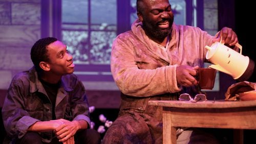 The Vanguard Repertory production of the drama "Br'er Cotton" features Lau'rie Roach (left) and Daviorr Snipes. CONTRIBUTED BY MATTHEW KELLEN BURGOS