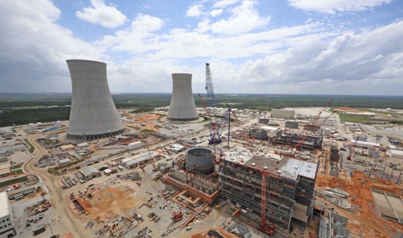 The cooling towers for Plant Vogtle reactors Nos. 3 and 4. Special/Georgia Power