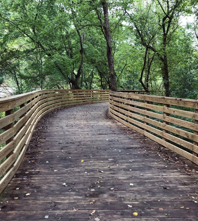 The boardwalk from Mason Mill Park to North Druid Hills Road in Decatur takes a winding journey through the trees.