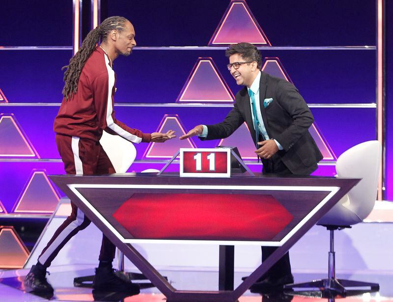 THE $100,000 PYRAMID - Airdate: June 24, 2018 - Michael Strahan hosts "The 100,000 Pyramid," airing SUNDAYS (9-10PM, ET) on the ABC Television Network. On this episode Snoop Dogg competes against Questlove and in game two Richard Schiff and Nicholas Gonzalez face off. (ABC/Lou Rocco) SNOOPDOG, ARCHITH SESHADRI