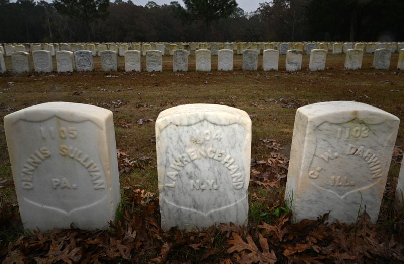 Lawrence Hand, an Irish immigrant who was captured during the Gettysburg Campaign in July of 1863, served with the 5th New York Calvary Regiment. He died while being held as a prisoner of war at Camp Sumter and is buried at Andersonville National Cemetery in southwest Georgia.  (Hyosub Shin / Hyosub.Shin@ajc.com)