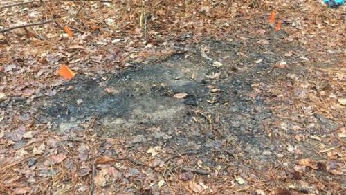 The burned body of a man was found in a wooded area of Whitfield County. (Credit: Dalton Daily Citizen)